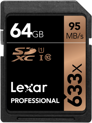 LEXAR Professional 633x SDHC/SDXC UHS-I - 64GB 95MB/s